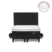 Dormitorio con Cajones Path Queen + Respaldo West Grafito + 2 Almohadas