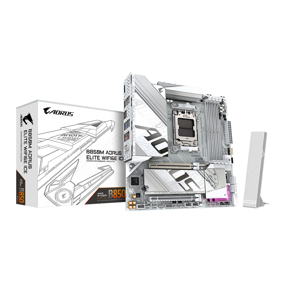 Placa Base GIGABYTE B850M AORUS ELITE WIFI6E | Chipset AMD B850, Socket AM5, Formato ATX