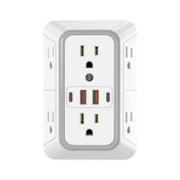 Toma corriente de pared, 6 enchufes, 4 puertos de carga USB