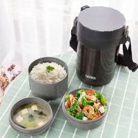 Termo de acero térmico de comida con compartimientos 1.3 lt
