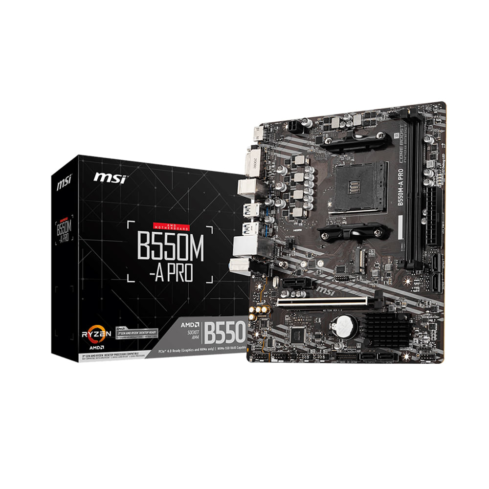 Placa Base MSI B550M-A Pro D4 AM4 mATX - Alto Rendimiento y Conectividad para Gaming