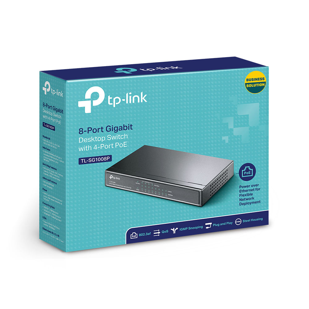 Switch TP-LINK de 8 Puertos Gigabit con 4 Puertos PoE - Ideal para Redes Rápidas y Eficientes