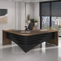 Escritorio Empresarial Ebenza Marrón y Negro R&R MUEBLES