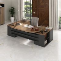 Escritorio Empresarial Lúmina Marrón y Negro R&R MUEBLES