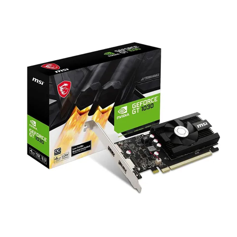 MSI GeForce GT 1030 4GB GDDR4 - Tarjeta Gráfica de Alto Rendimiento, 64 bit, Baja Perfil