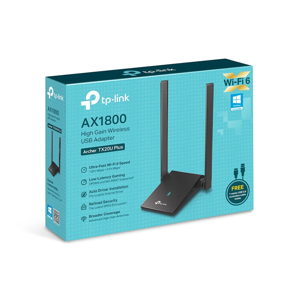 Adaptador USB WiFi 6 TP-Link AX1800 Doble Banda 2.4-5GHz para Conexiones Rápidas y Estables