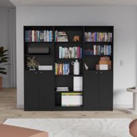 Combo Home 2 Estantes 2 Puertas + Estante 5 Repisas - Wengue