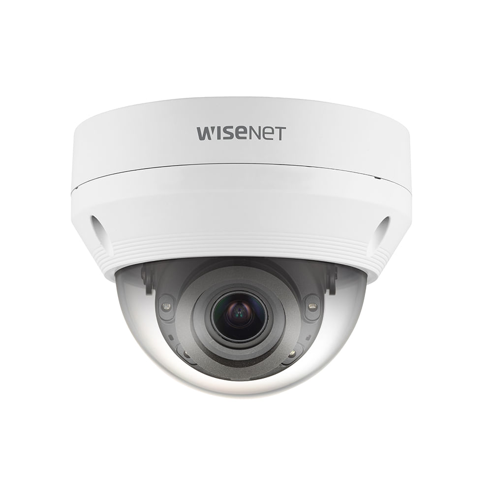 Cámara IP Wisenet QNV-8080R 5MP Mini Domo Exterior Varifocal, Resistente al Agua y Vandalismo, PoE