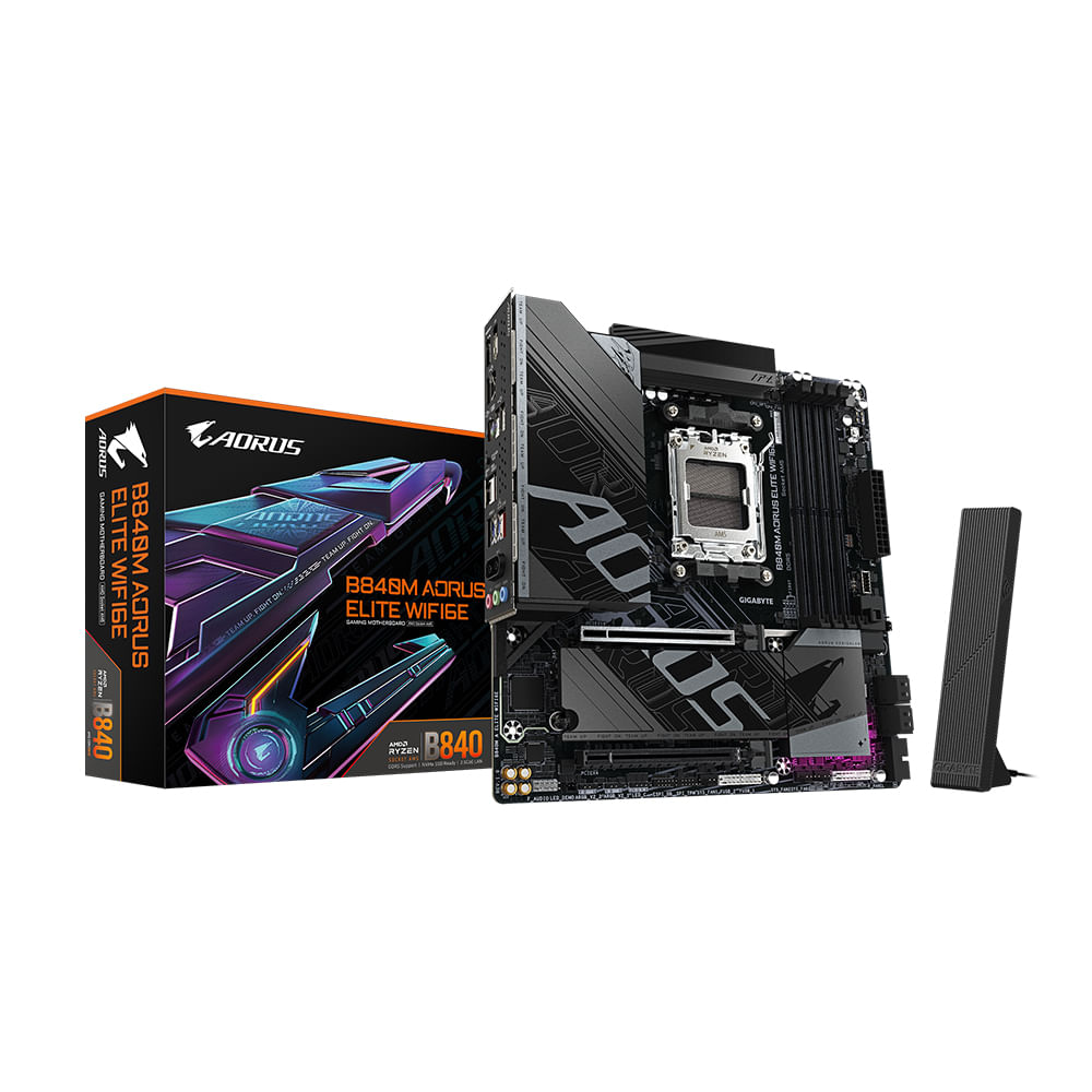 Placa Base Gigabyte B840M Aorus Elite WiFi 6E D5 mATX - Potente rendimiento y conectividad avanzada