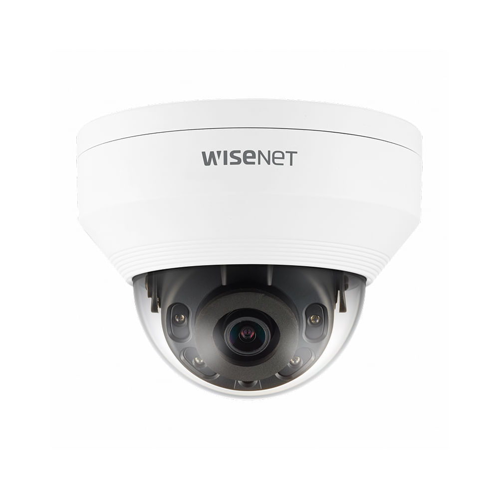 Cámara de red Wisenet QNV-8010R 5MP HD, cúpula blanca, visión nocturna 20m, conectividad H.265/H.26