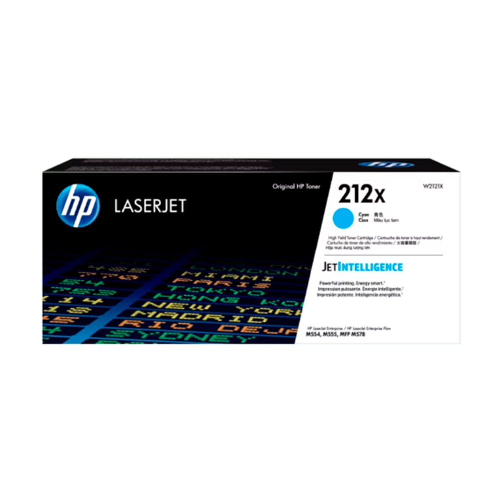 Toner HP W2121X (212X) para impresoras LaserJet M555 - Cian 10,000 páginas, calidad excepcional