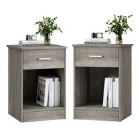 PACK de 2 Veladores Modernos Atenea 1 Cajón Gris R&R MUEBLES
