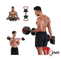Set De Mancuerna De 20 KG Convertible 3 En 1 Standard Negro