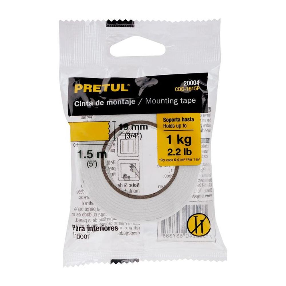 Cinta Doble Contacto de 19mm x 15 m Pretul - 20004