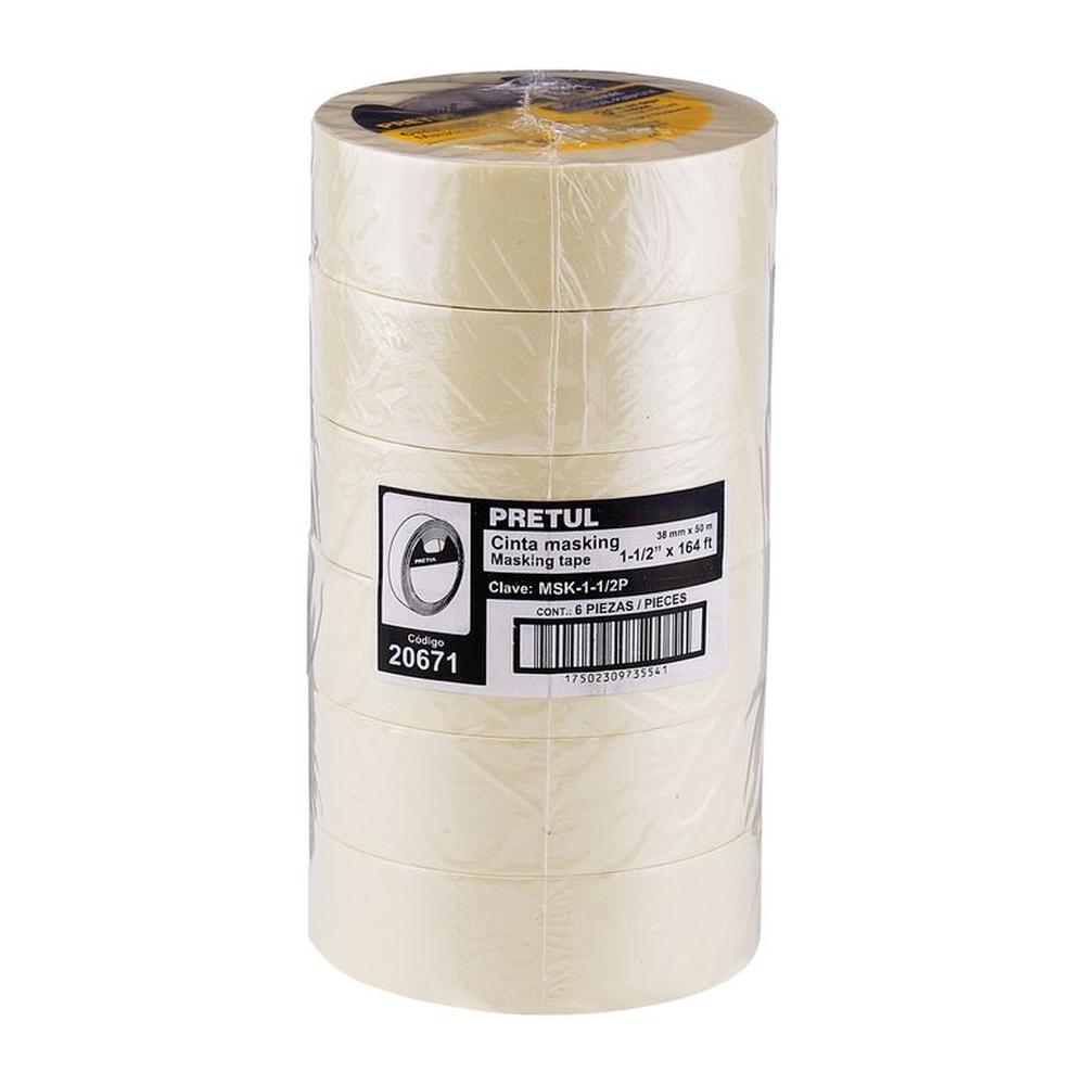 Cinta masking tape de 1-12 x 50 m Pretul - 20671