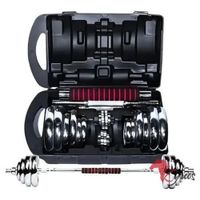 Set De Mancuernas Cromadas De 20 KG Premium Standard Negro