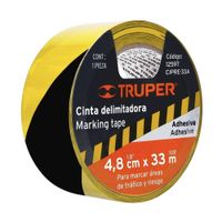 Cinta De Seguridad amarilla  negro de 33m Truper - 12597