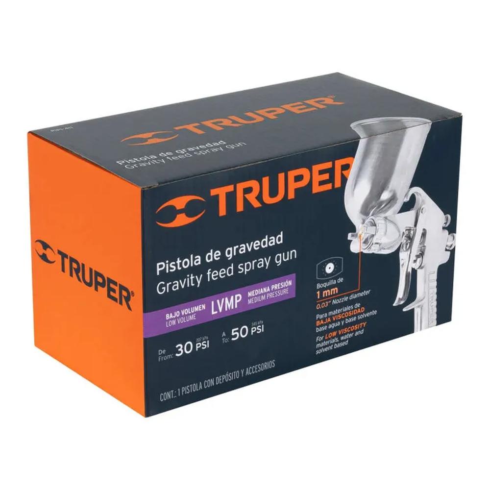 Pistola para pintar gravedad LVMPvaso aluminio boquilla 10mm - 11989