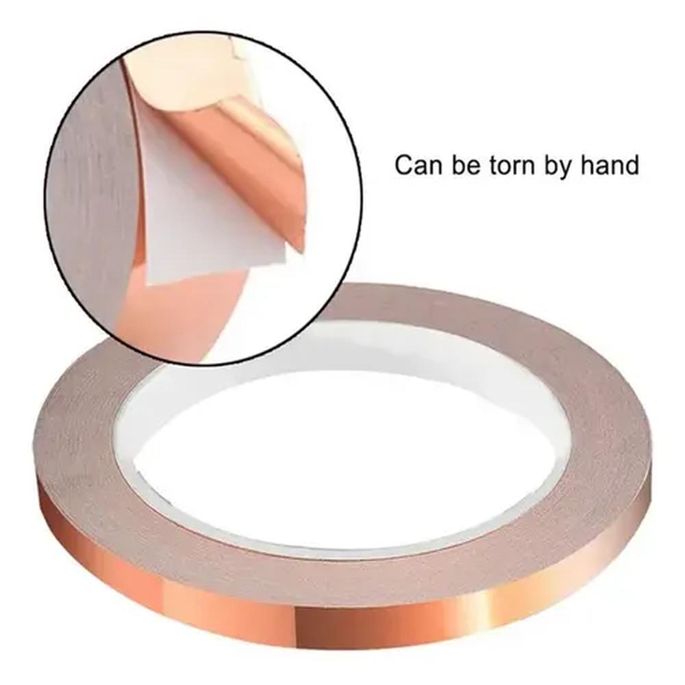 Cinta de cobre Adhesiva de 10mm x 30m x 005mm