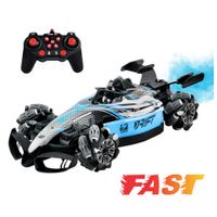 Racin Car Control Remoto para Niños Efecto Humo Luces Musical Azul