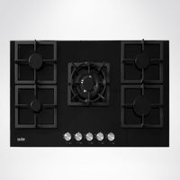 Cocina Encimera 86cm Vidrio Templado 86cm Negra Sole SOLCO041