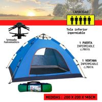 Gran Carpa Armado Automático 5 Personas Standard Multicolor