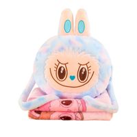 Labubu Mochila 3 en 1 incluye Manta + Bolsillos + Almohada