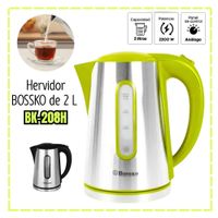 Hervidor Eléctrico Bossko 2 Litros Acero 2200 Watts BK-208H
