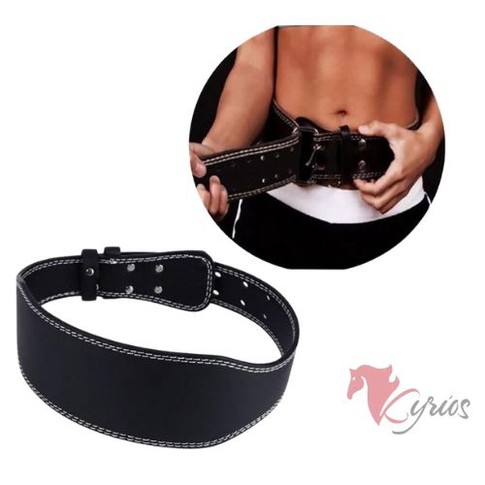 Correa de Cuero Para Gym Standard Negro