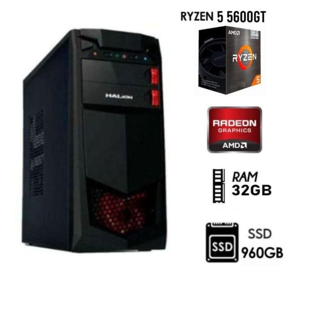 Computadora PC RYZEN 5 5600GT 3.2GHZ RAM 32GB DISCO SSD 960GB