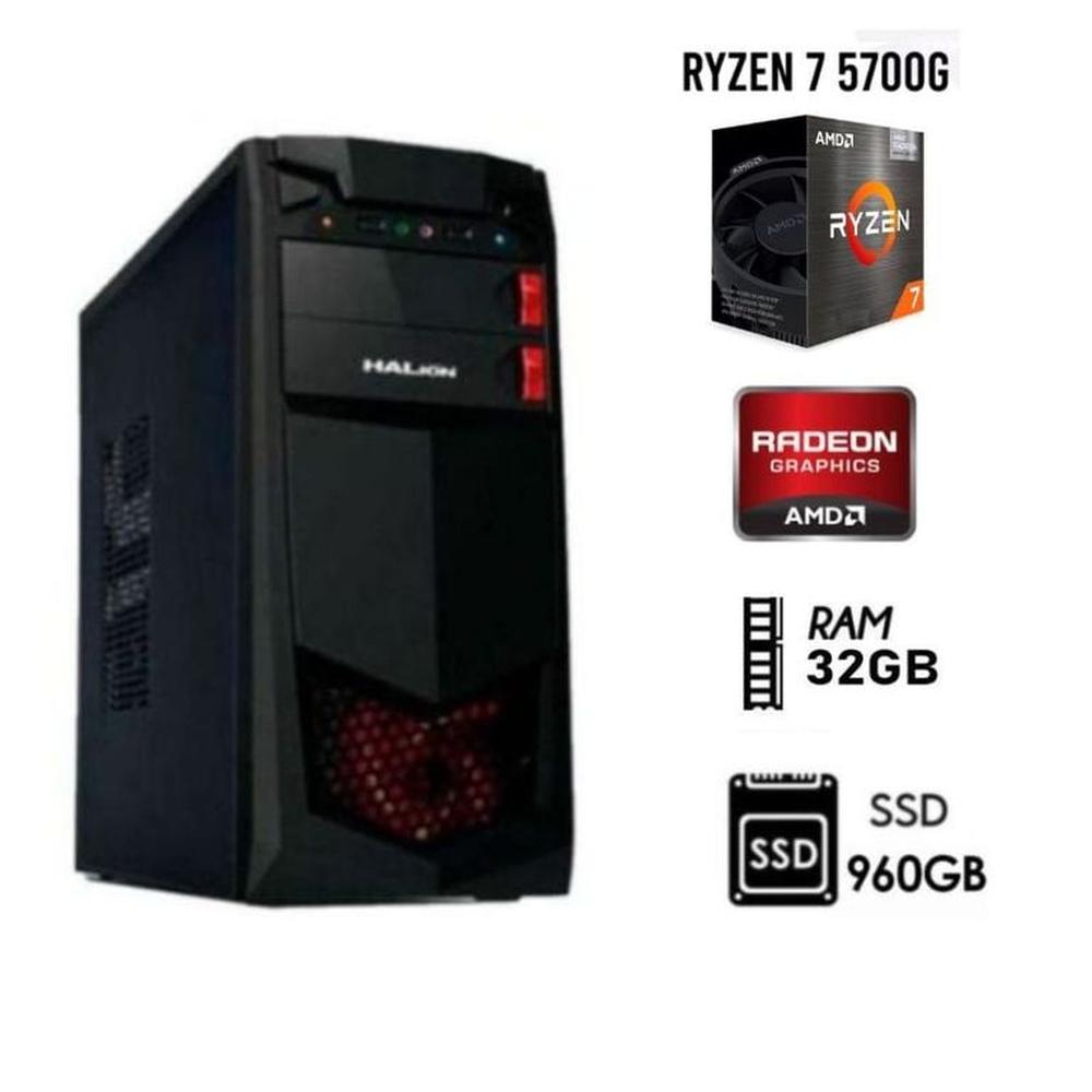 Computadora PC RYZEN 7-5700G  3.2Ghz  RAM 32GB   DISCO SSD 960GB