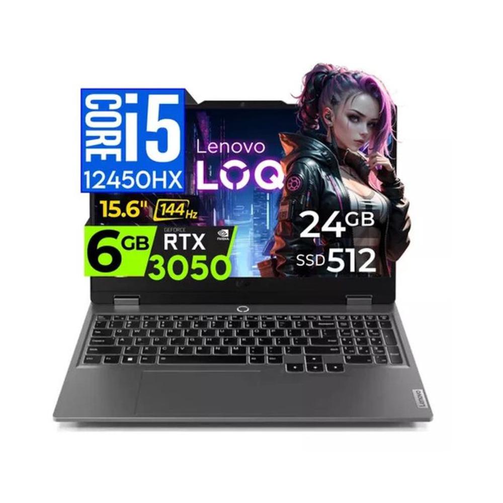 Laptop  Lenovo Gaming  LOQ 15 Core I5 12450hx  Ram 24GB  SSD 512GB  RTX 3050 6GB