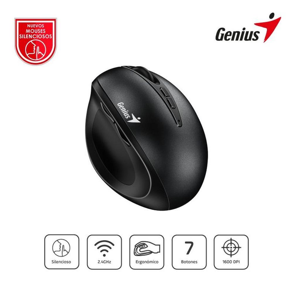 Mouse Inalámbrico Genius Ergo 8300S vertical 7 bot. ergonómico Black