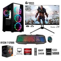 COMPUTADORA PC GAMER RYZEN 7 5700G  RAM 16GB   DISCO SSD 500GB  MONITOR 24FHD