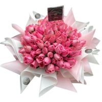 Ramo Buchón de 100 Rosas Rosadas - Ramo de Flores