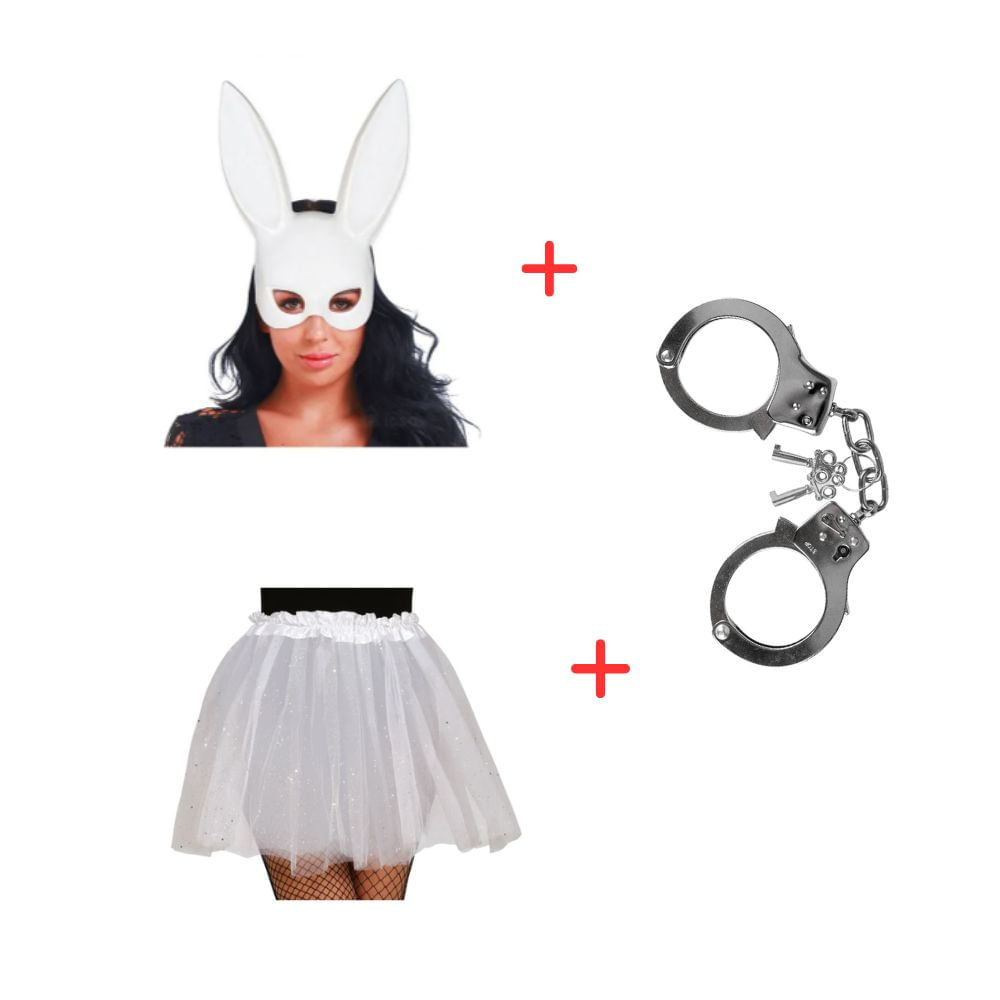 Disfraz Chic Blanco Brillante con Accesorios Estándar