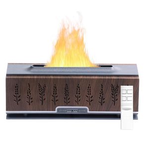 difusor ultrasónico 200 ml con luz tipo llama marrón