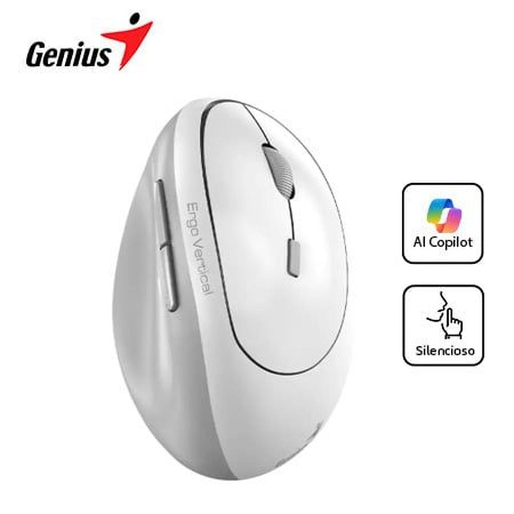 MOUSE GENIUS ERGO 8350S AI COPILOT DUAL VERTICAL 6-BOT SILENT WHGREY