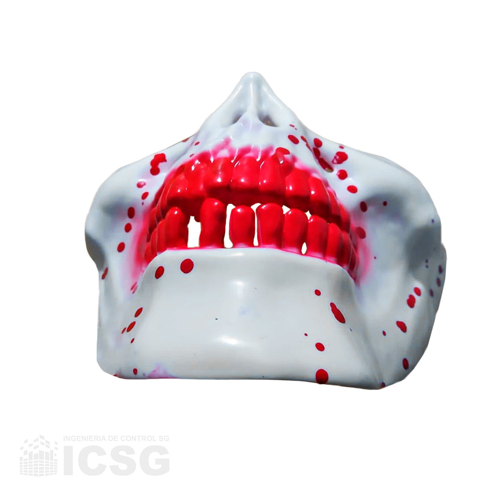 Máscara Media Cara Blanco Cosplay Halloween con Accesorio