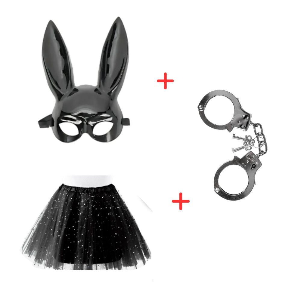 Disfraz Chic Negro Brillante con Accesorios Estándar