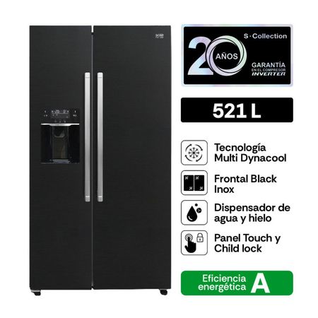 Refrigeradora S-Collection Boston Side by Side 513L Negro