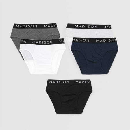Calzoncillos Pack X 5 Madison Negro Hombre