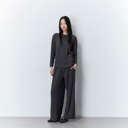 Pantalón Fluido Sfera Mujer Gris Oscuro M