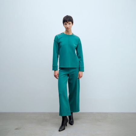 Pantalón Felpa Sfera Mujer Verde Pato S