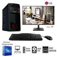 Computadora  Pc Intel  CORE I7-10TH  Ram 16GB  DISCO HDD 1TB   SSD 480GB  Monitor24 LG