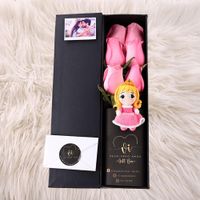 Box Luxury Rosas Rosadas  + Aurora - Arreglo floral - Princesas