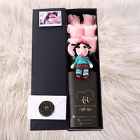 Box Luxury Rosas + Peluche Vanellope -Box floral - Princesas