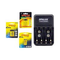 Kit Cargador de Batería con Pilas y Baterías Recargables MIHABA-BDDD4 OPALUX