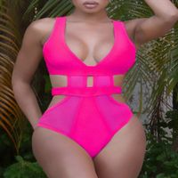 Traje de baño de una pieza fucsia - Talla M