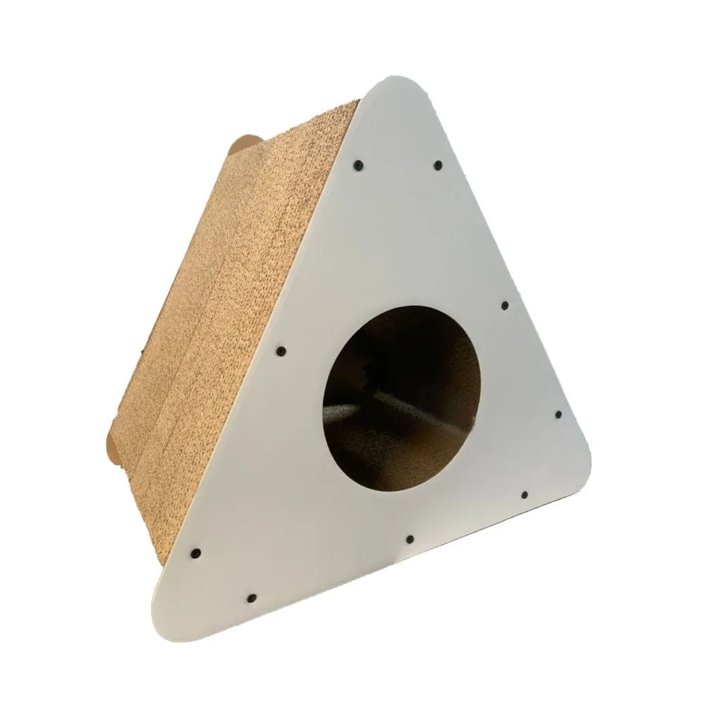 Rascador Casa Triangulo Polarita Blanco para Gatos RSC029